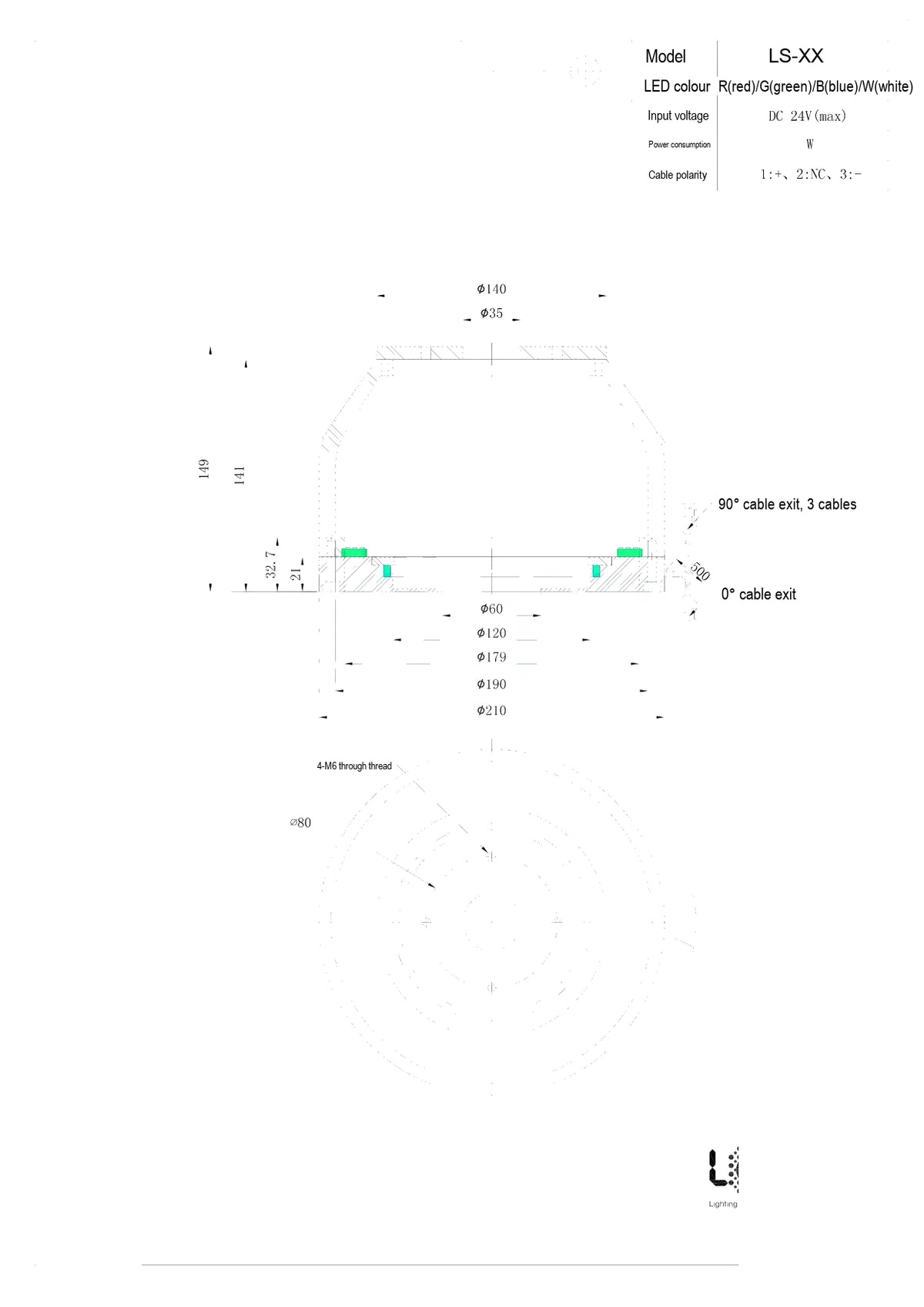 LS-DMR210 dimensions (mm)