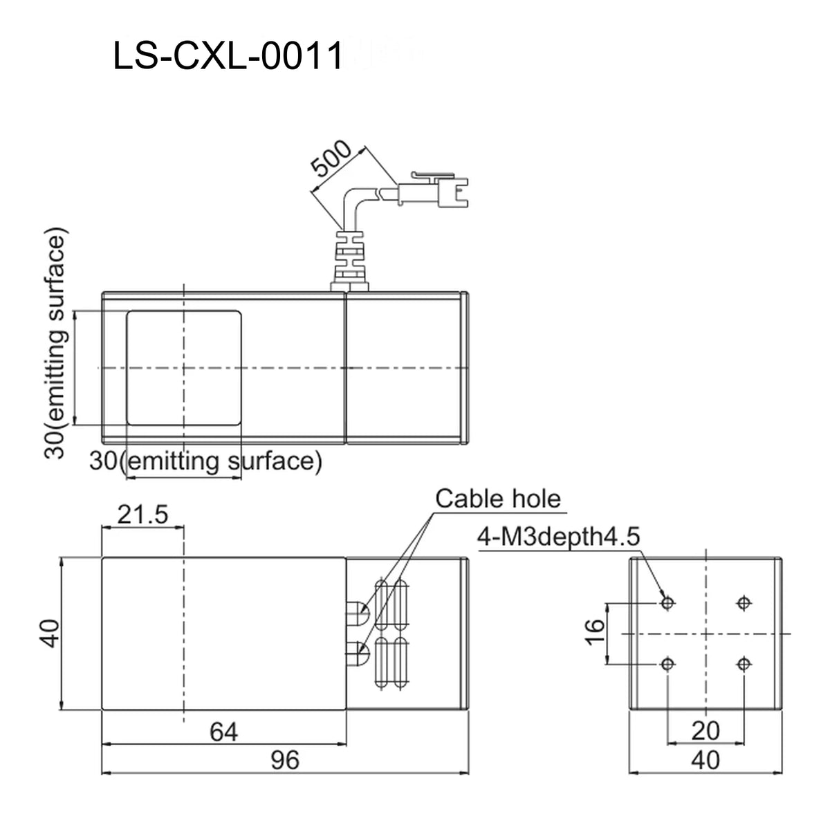 LS-CXL-0011 dimensions (mm)