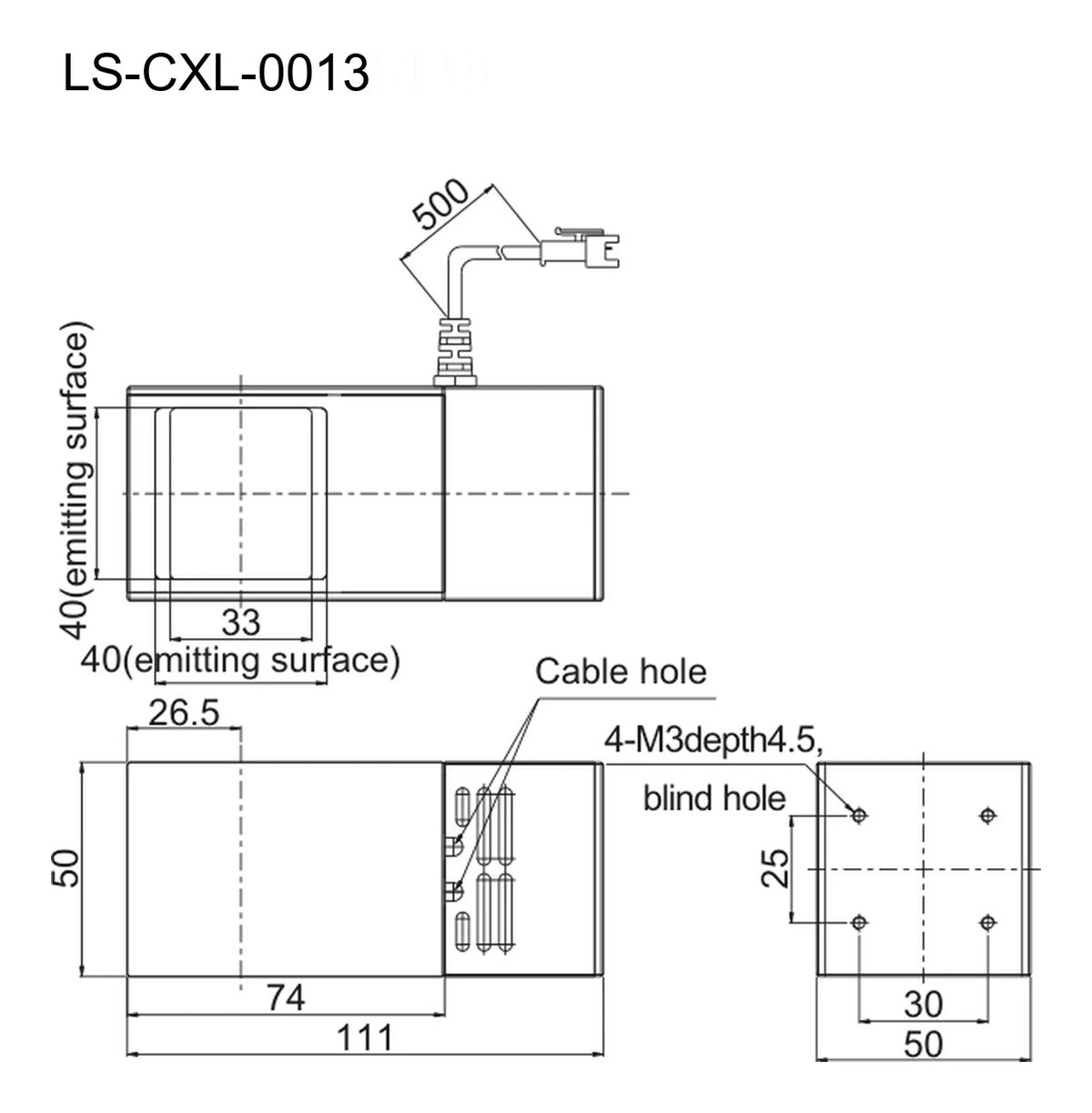 LS-CXL-0013 dimensions (mm)