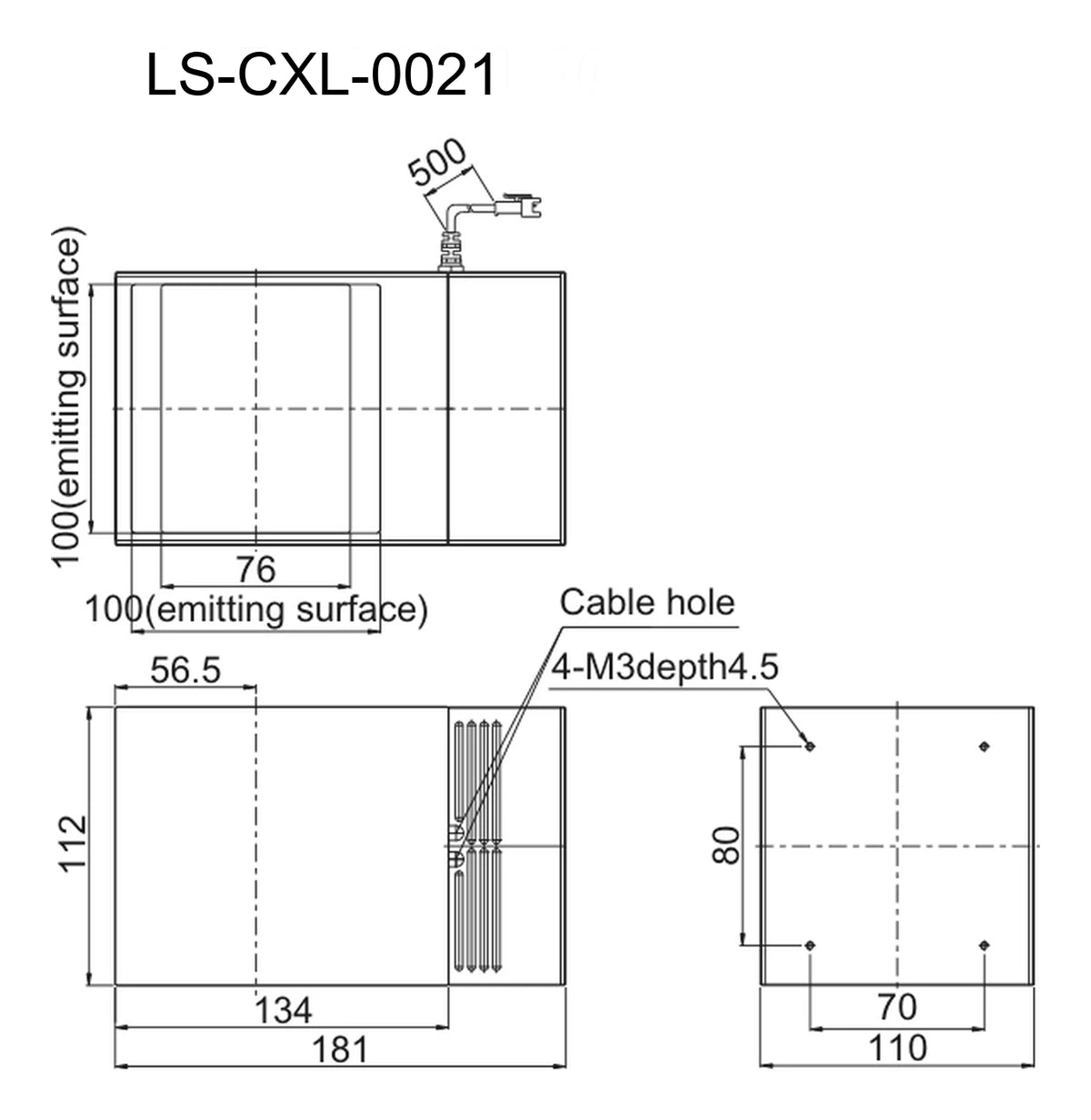 LS-CXL-0021 dimensions (mm)