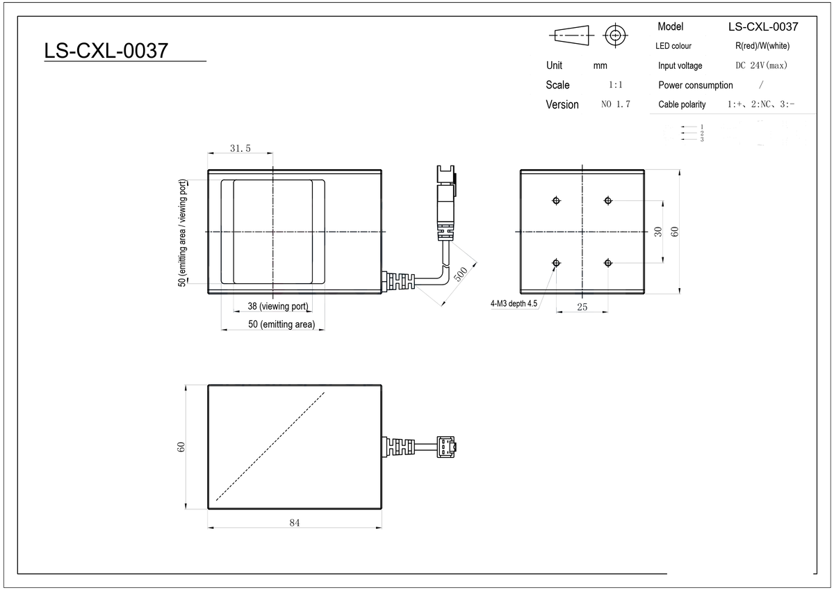 LS-CXL-0037 dimensions (mm)