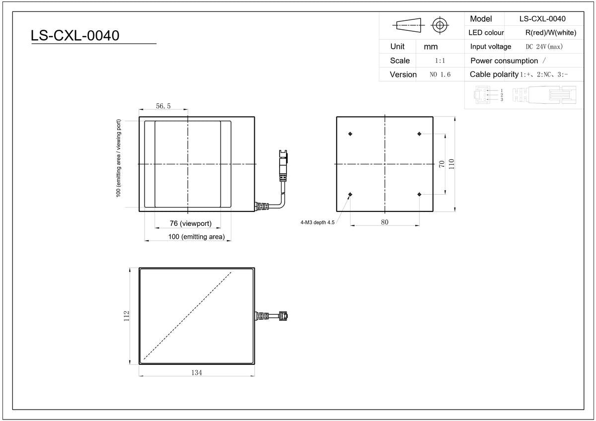 LS-CXL-0040 dimensions (mm)