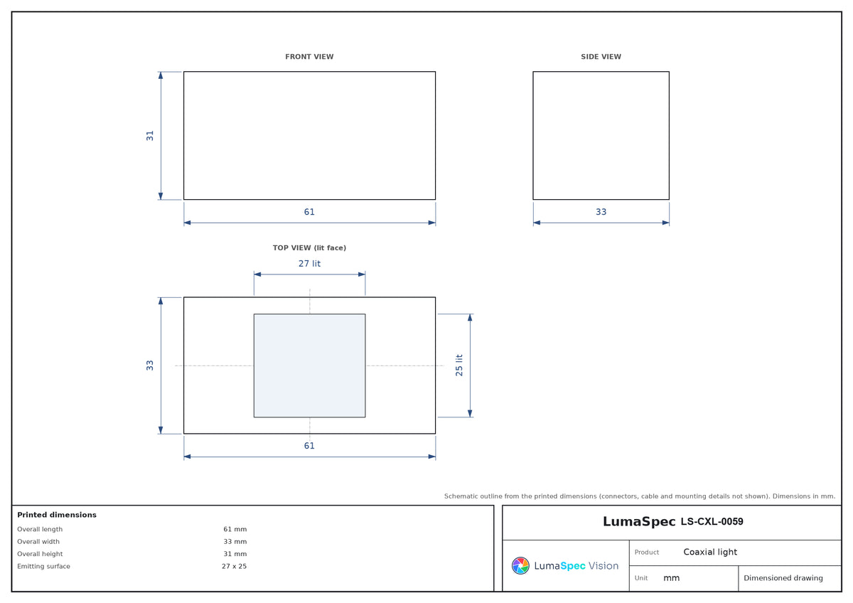 LS-CXL-0059 dimensions (mm)