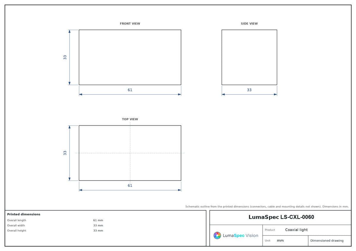 LS-CXL-0060 dimensions (mm)