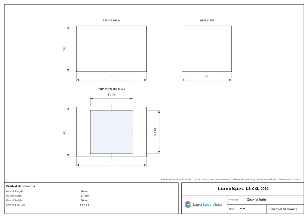 LS-CXL-0062 dimensions (mm)