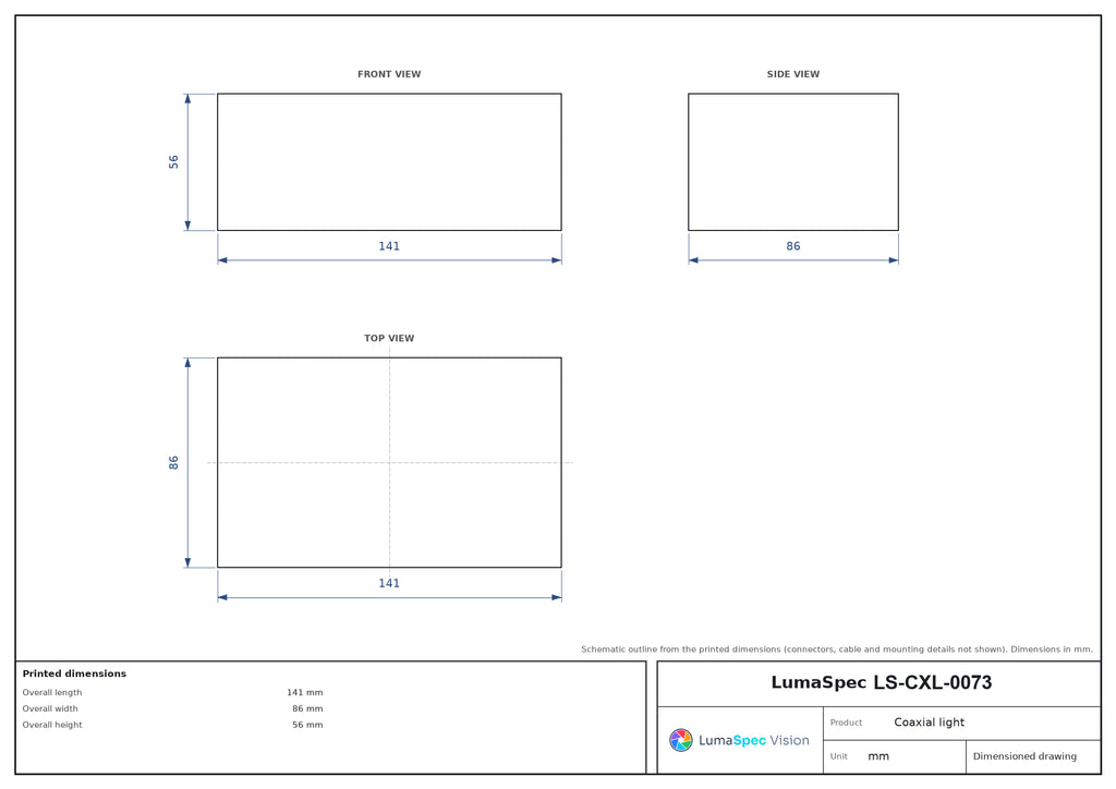 LS-CXL-0073 dimensions (mm)