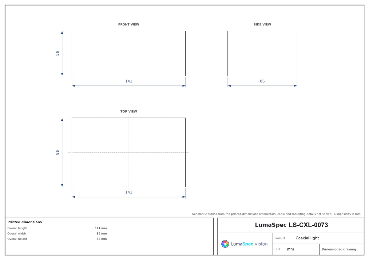 LS-CXL-0073 dimensions (mm)