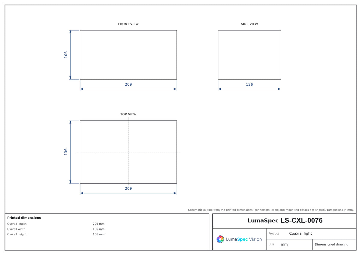 LS-CXL-0076 dimensions (mm)