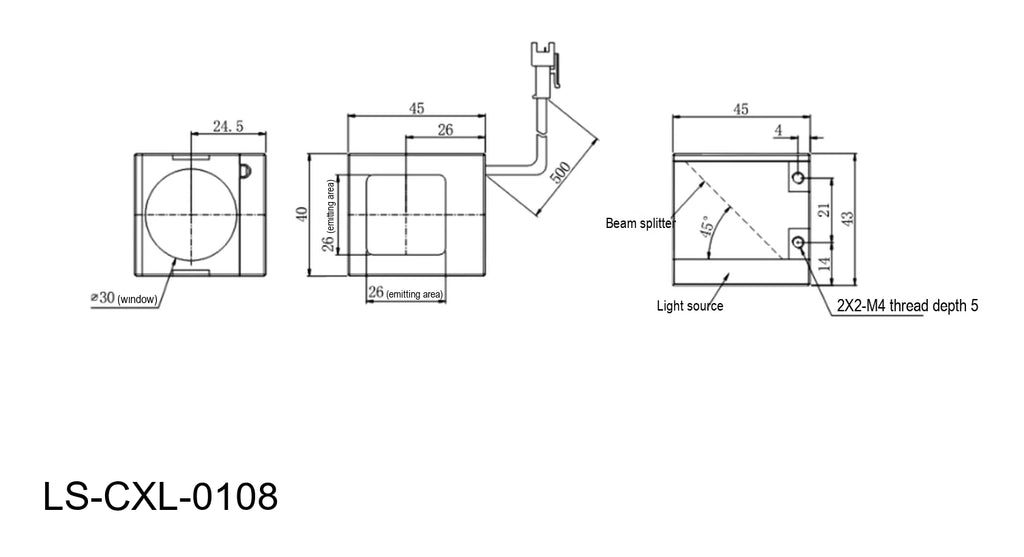 LS-CXL-0108 dimensions (mm)