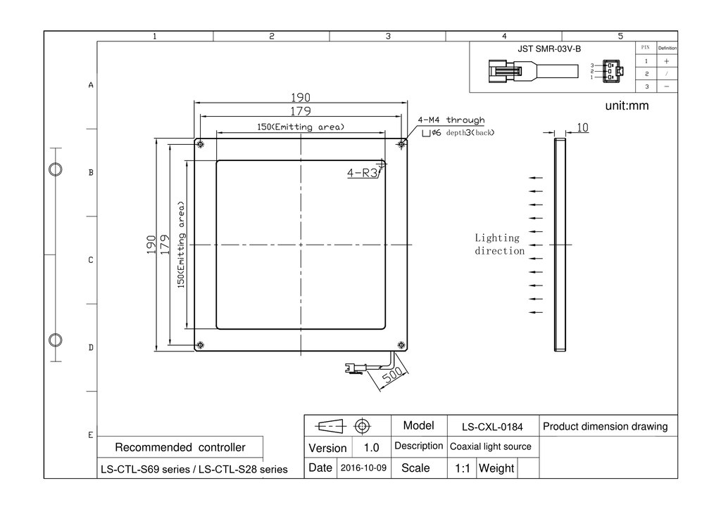 LS-CXL-0184 dimensions (mm)