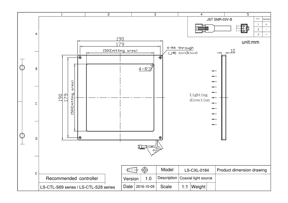 LS-CXL-0184 dimensions (mm)