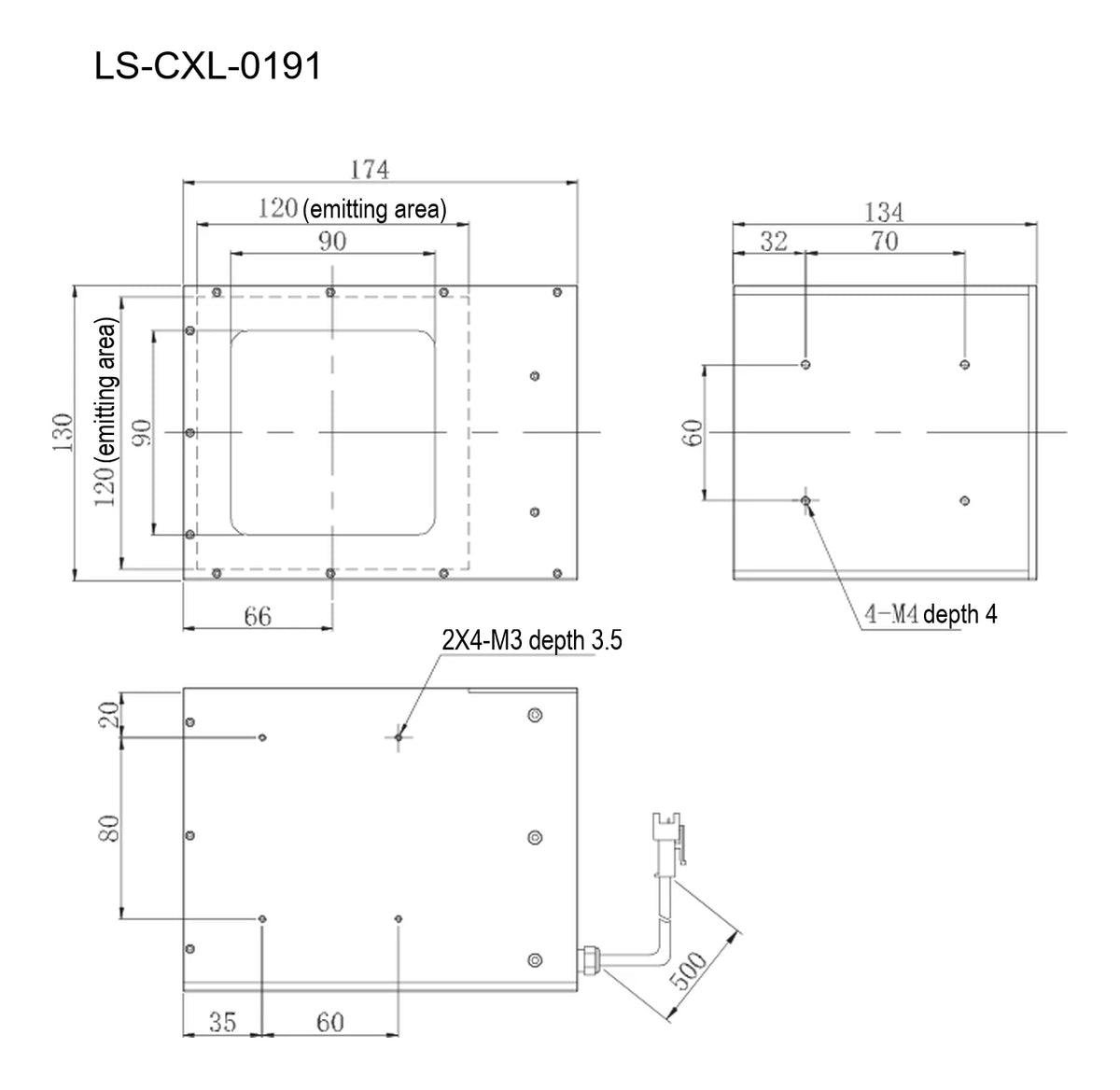 LS-CXL-0191 dimensions (mm)
