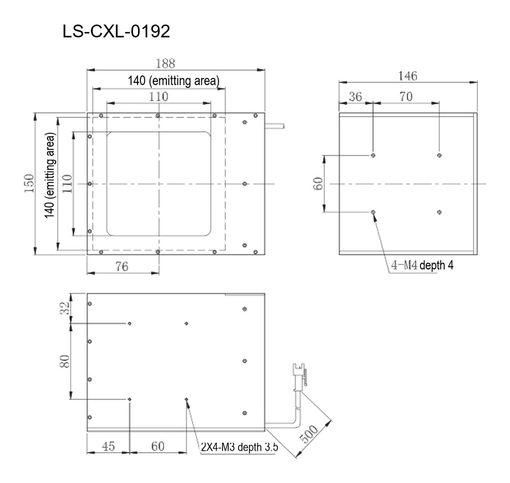 LS-CXL-0192 dimensions (mm)