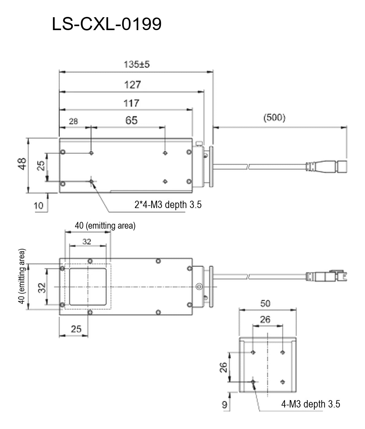 LS-CXL-0199 dimensions (mm)