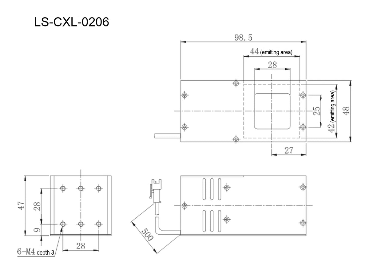 LS-CXL-0206 dimensions (mm)