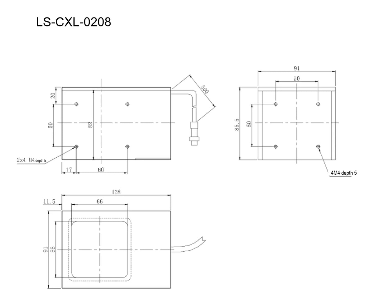 LS-CXL-0208 dimensions (mm)