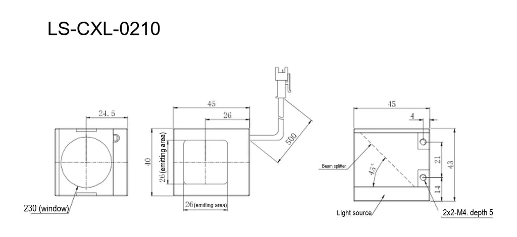 LS-CXL-0210 dimensions (mm)