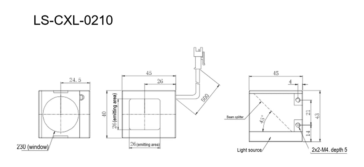 LS-CXL-0210 dimensions (mm)