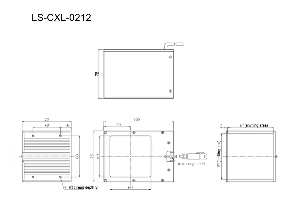 LS-CXL-0212 dimensions (mm)