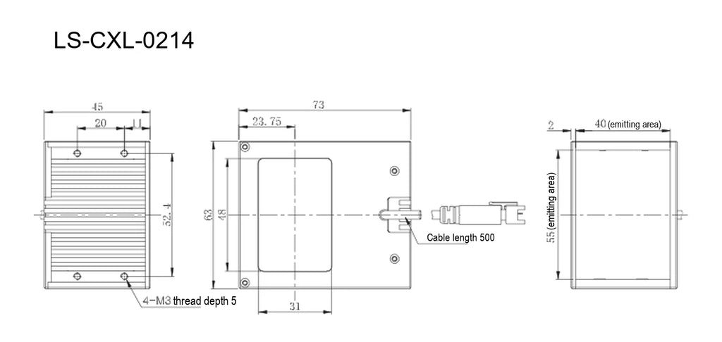 LS-CXL-0214 dimensions (mm)