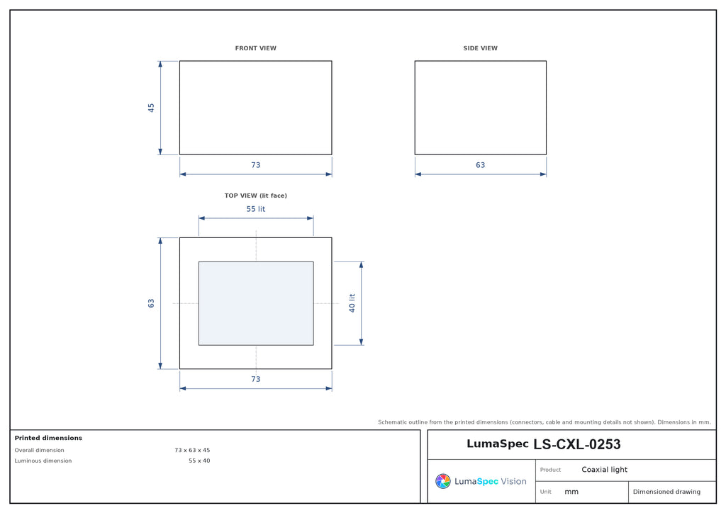 LS-CXL-0253 dimensions (mm)