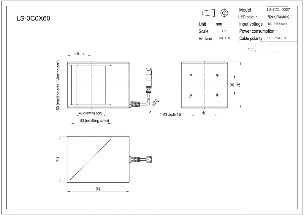 LS-CXL-0027 dimensions (mm)
