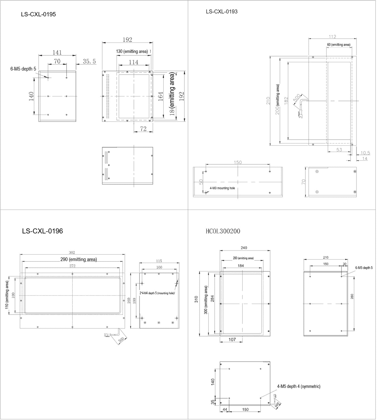 LS-CXL-0195 dimensions (mm)
