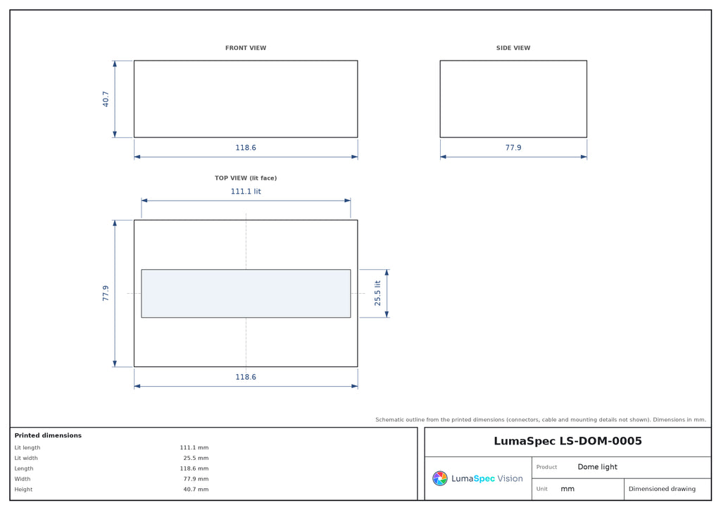 LS-DOM-0005 dimensions (mm)