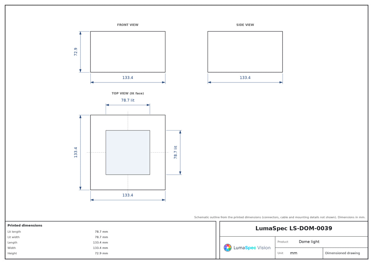 LS-DOM-0039 dimensions (mm)