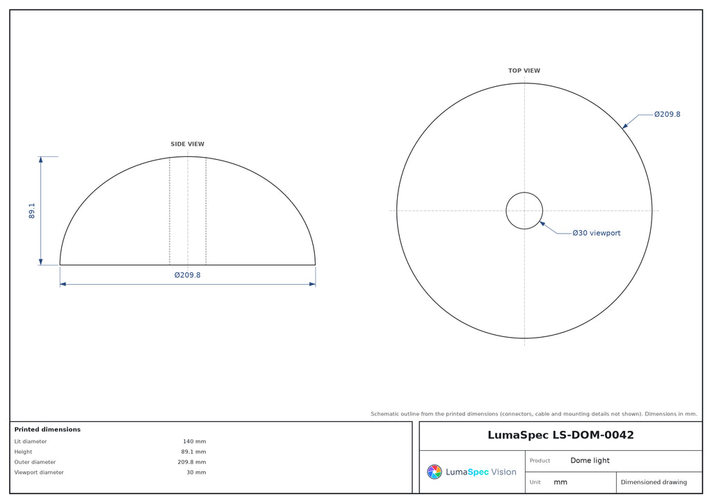 LS-DOM-0042 dimensions (mm)