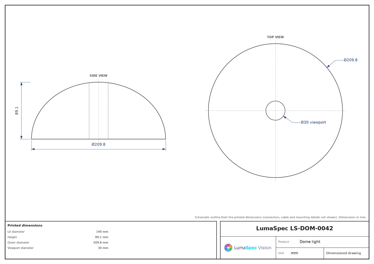 LS-DOM-0042 dimensions (mm)