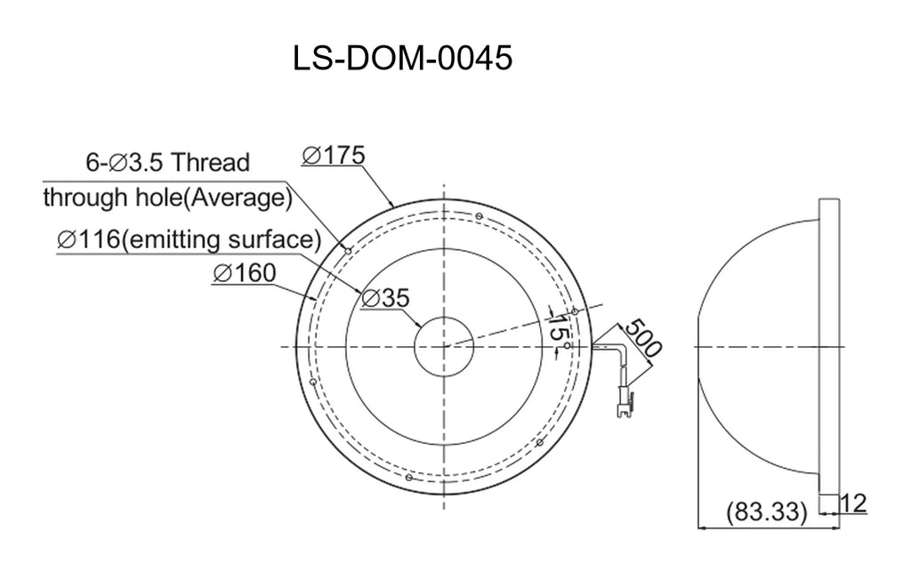 LS-DOM-0045 dimensions (mm)