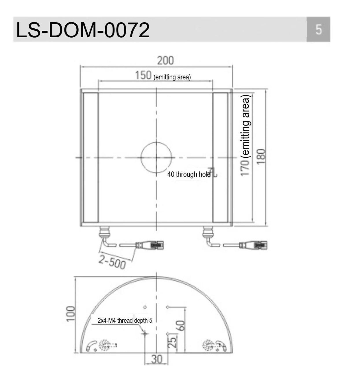 LS-DOM-0072 dimensions (mm)