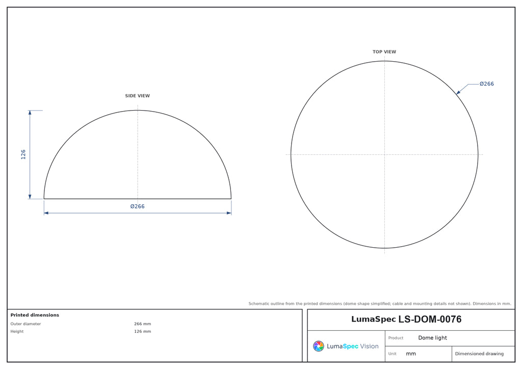 LS-DOM-0076 dimensions (mm)