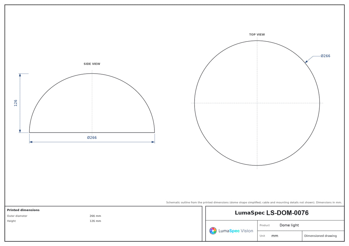 LS-DOM-0076 dimensions (mm)