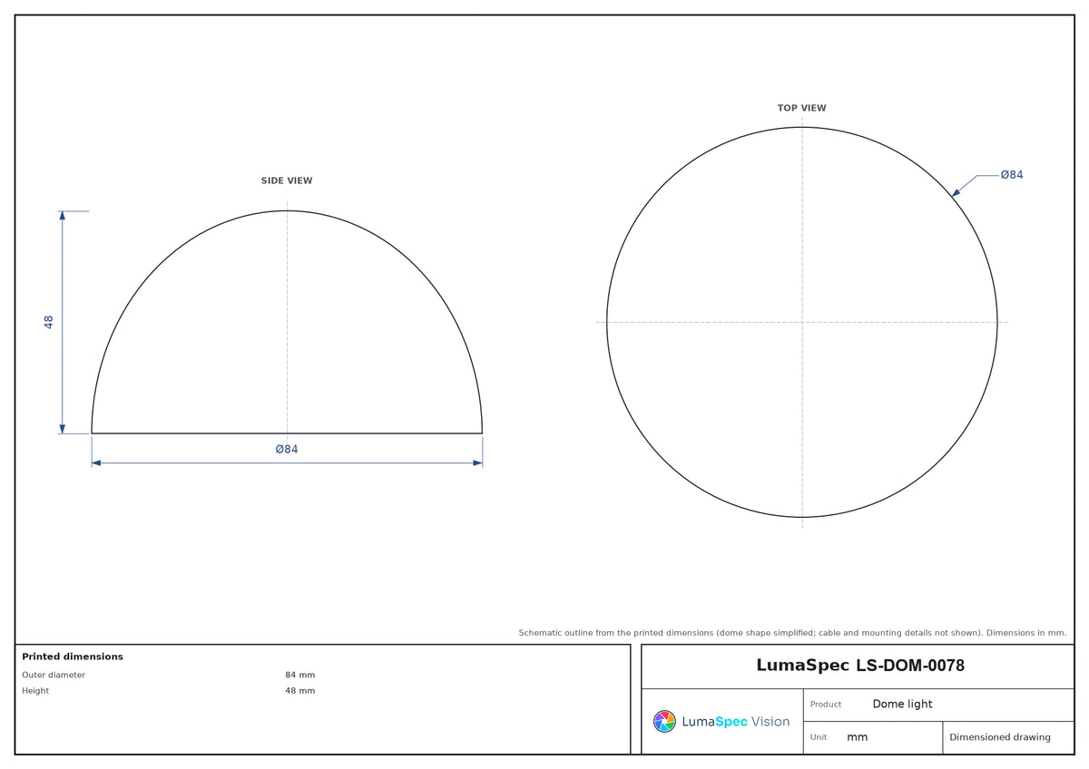 LS-DOM-0078 dimensions (mm)
