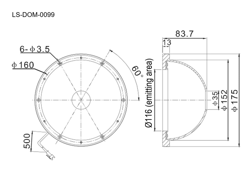 LS-DOM-0099 dimensions (mm)