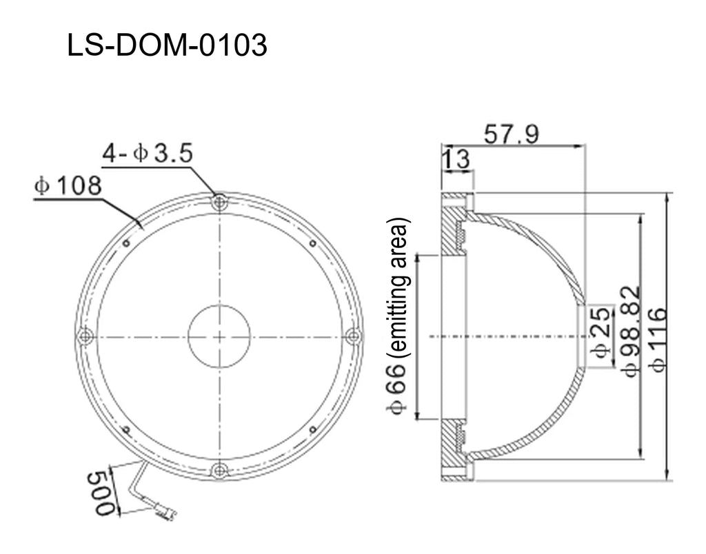LS-DOM-0103 dimensions (mm)