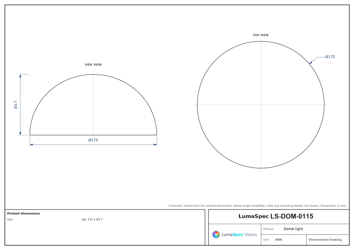 LS-DOM-0115 dimensions (mm)
