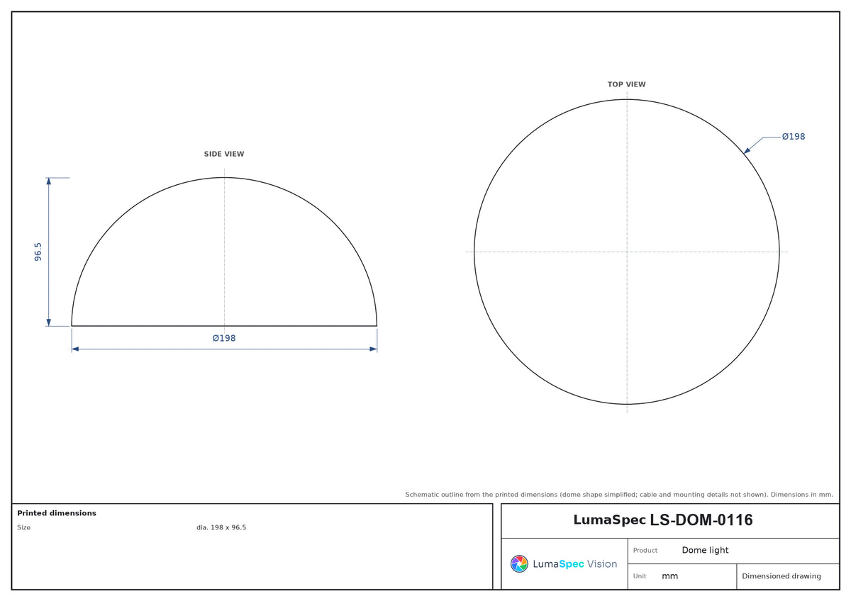 LS-DOM-0116 dimensions (mm)
