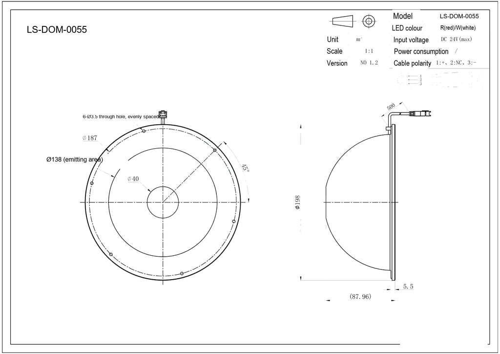 LS-DOM-0055 dimensions (mm)