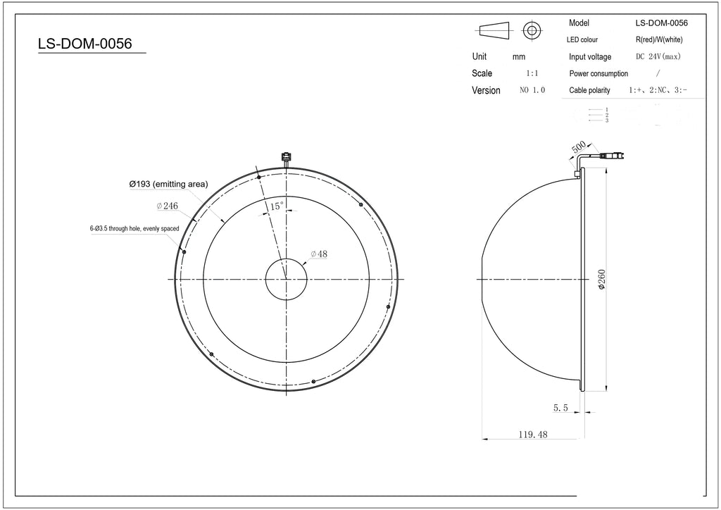 LS-DOM-0056 dimensions (mm)
