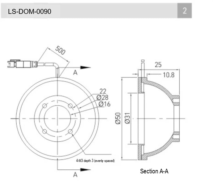 LS-DOM-0090 dimensions (mm)
