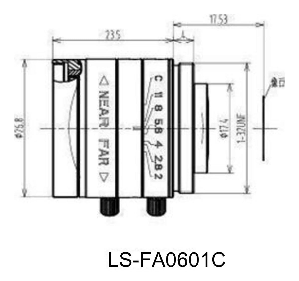 LS-FA0601C dimensions (mm)