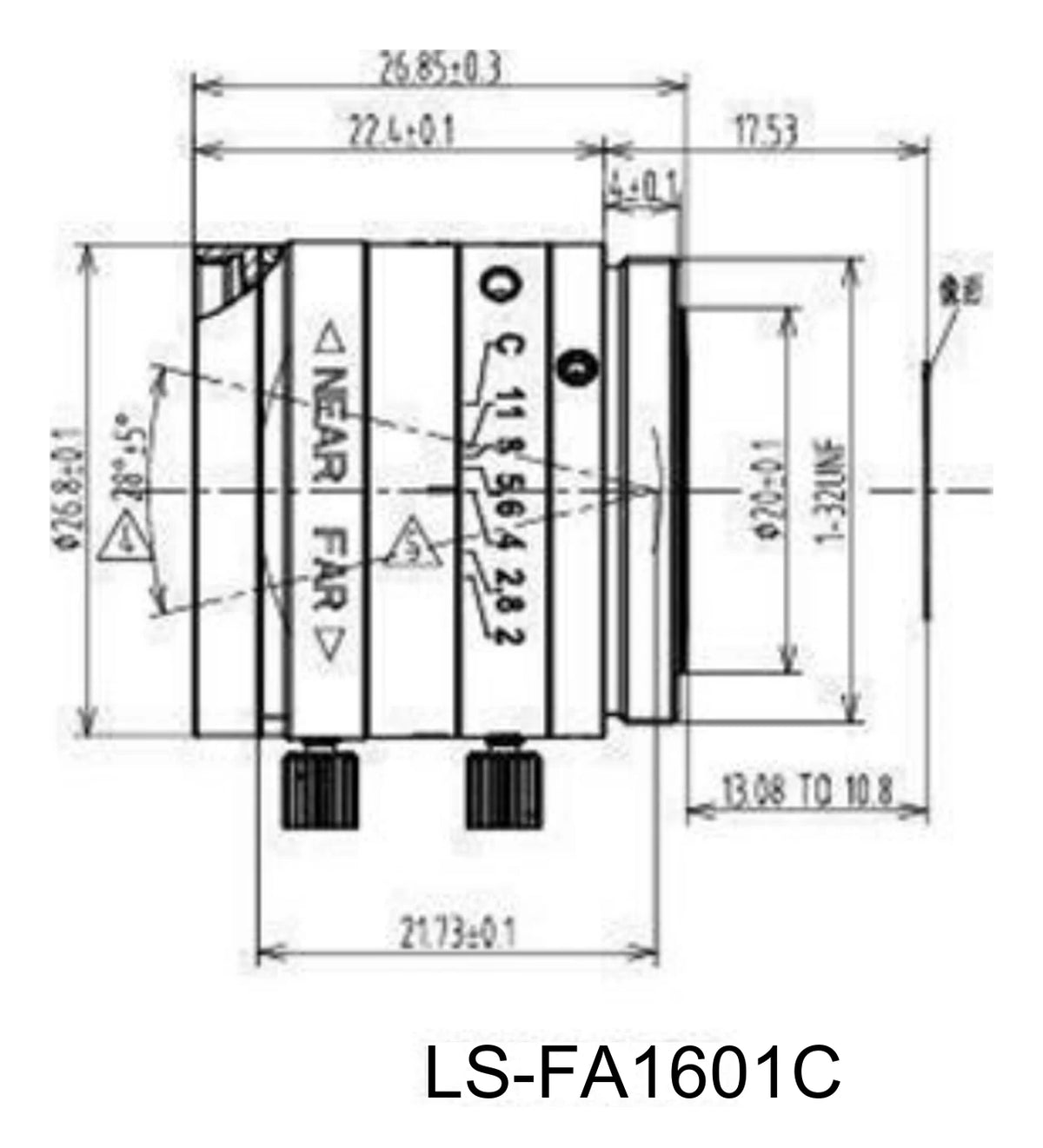 LS-FA1601C dimensions (mm)