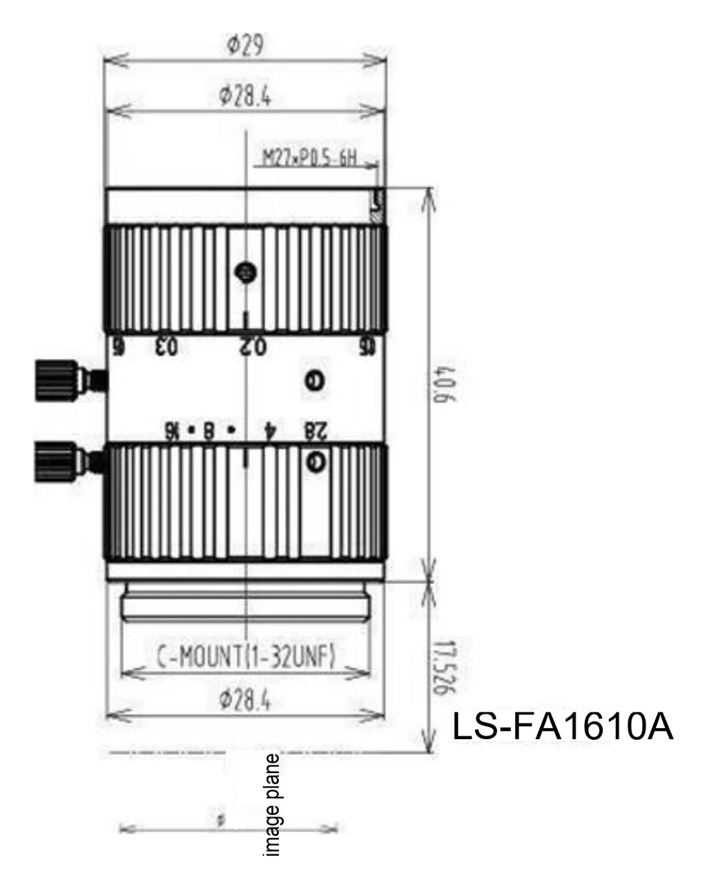 LS-FA1610A dimensions (mm)