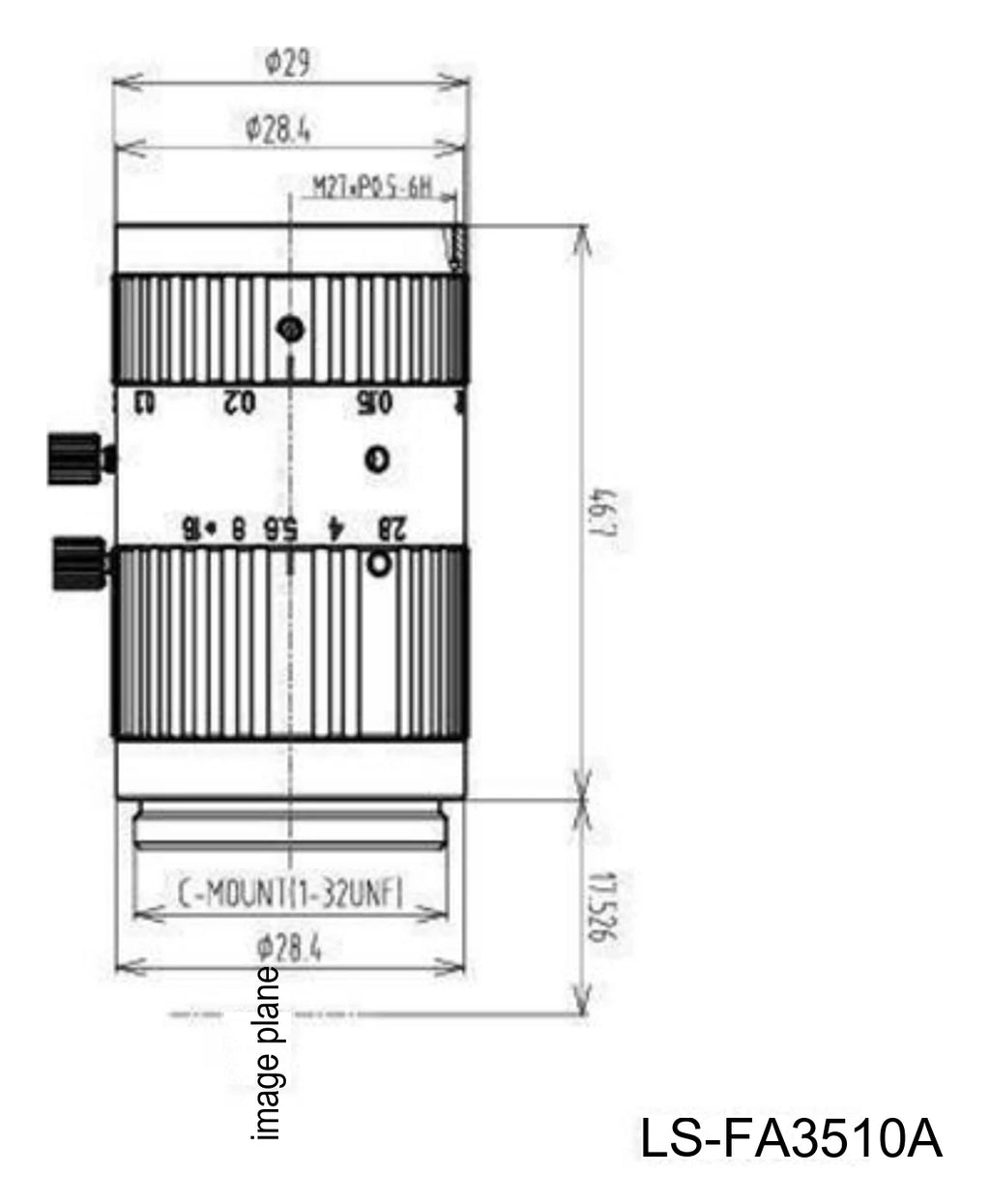 LS-FA3510A dimensions (mm)