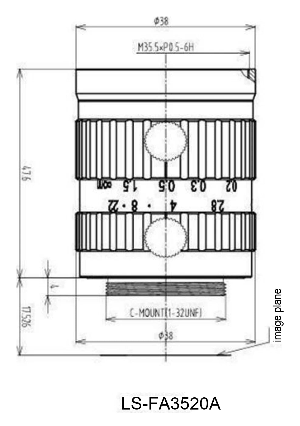 LS-FA3520A dimensions (mm)