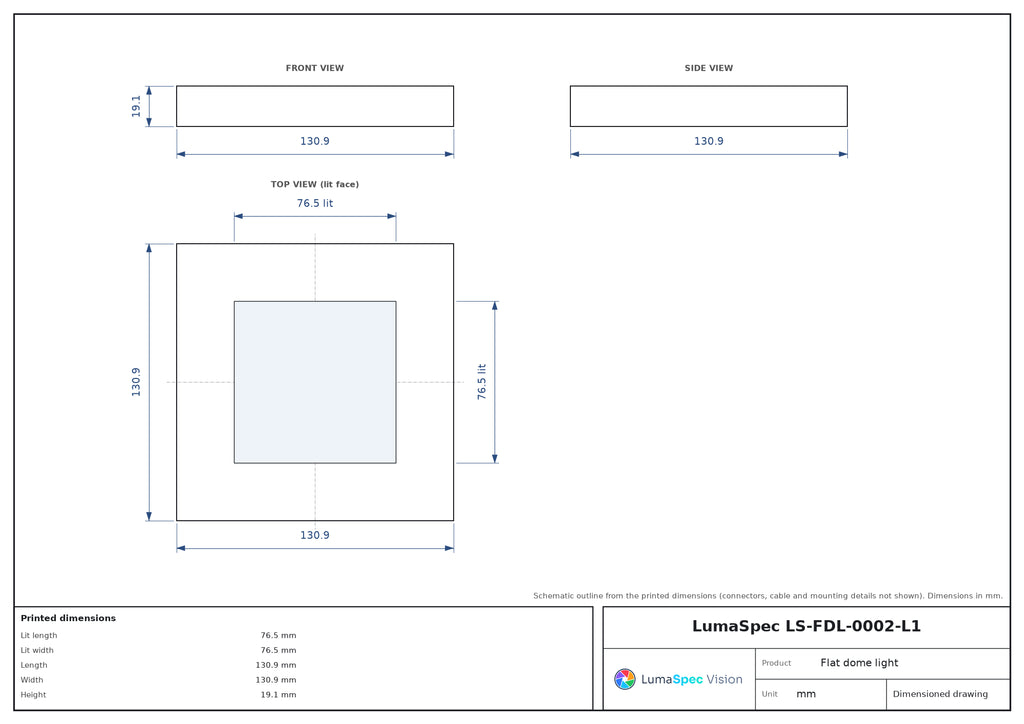 LS-FDL-0002-L1 dimensions (mm)