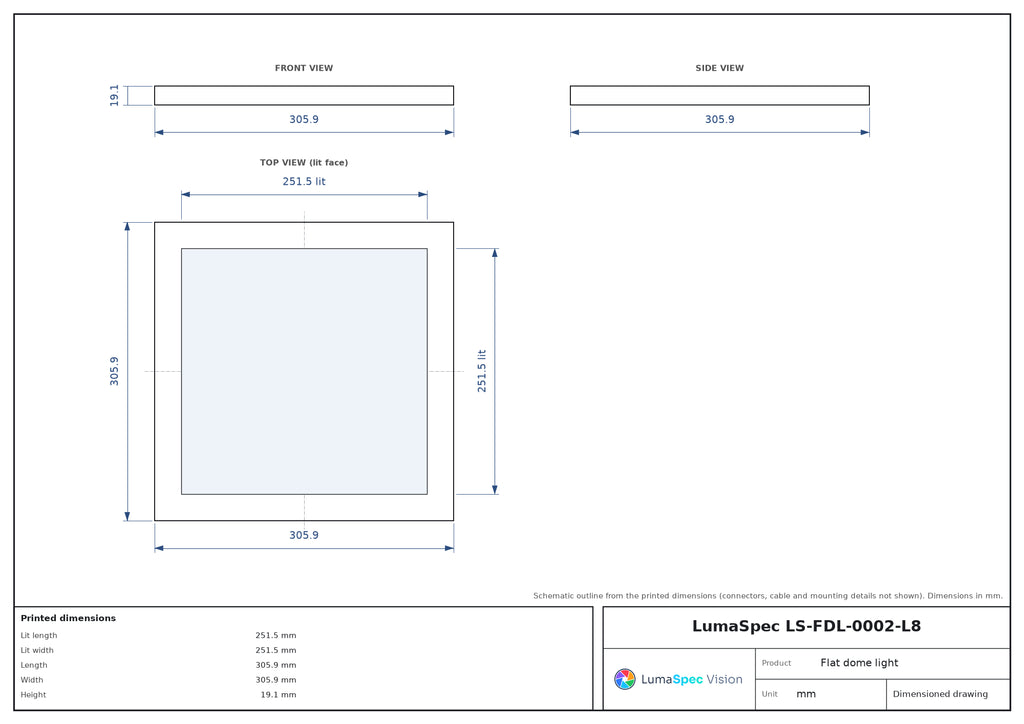 LS-FDL-0002-L8 dimensions (mm)